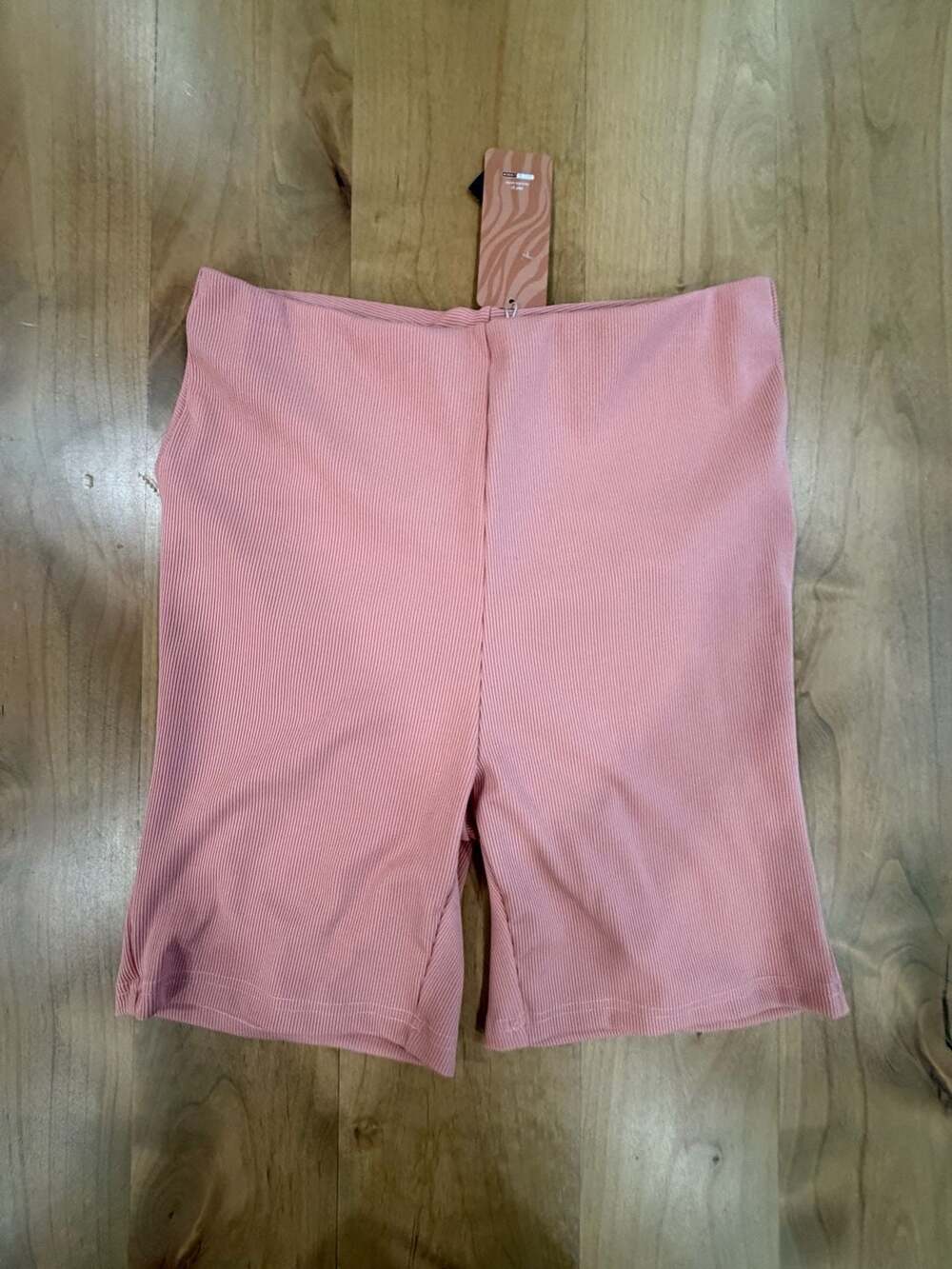 SHEIN SXY Ribbed Ruched Butt Biker Shorts Pink Size Large NWT